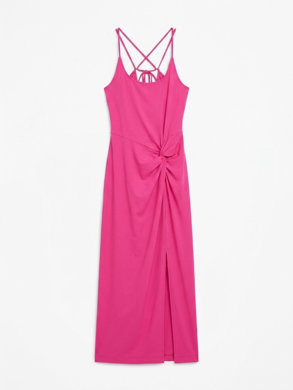 Free People Hot Pink Knot-Front Maxi Dress